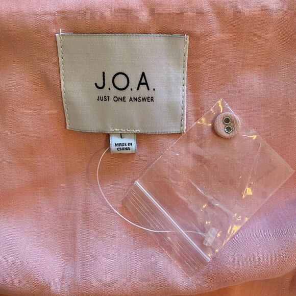 J.O.A. Women's Pink Cold Shoulder Button Up Fit & Flare Dress Size Large - Picture 4 of 8